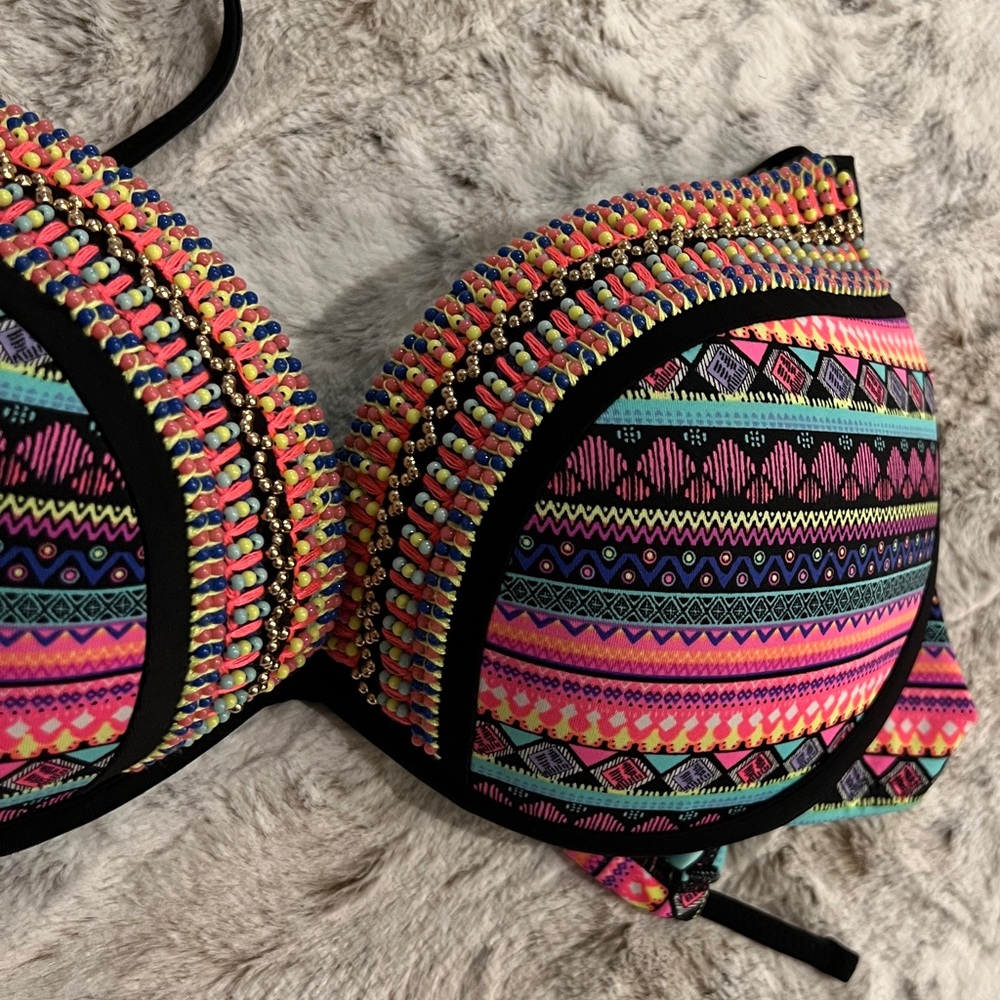 Colorful Patterned Bikini Top - Picture 2 of 5